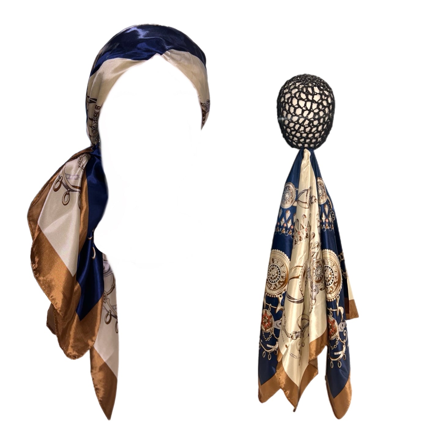 Indigo Hair Net Scarf