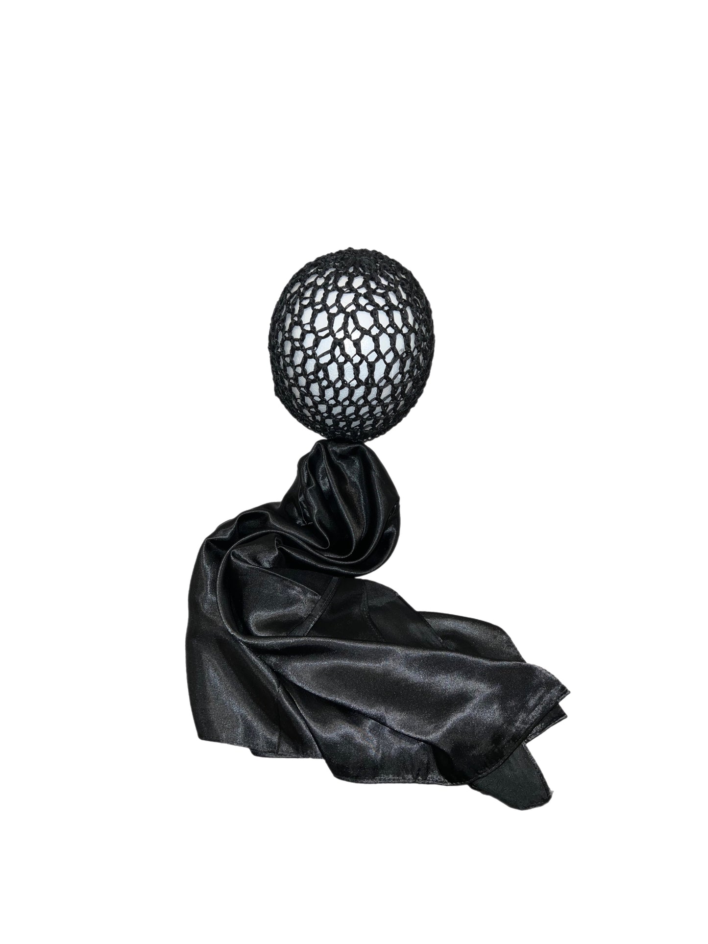 The Perfect Doobie Black Hair Net Scarf Button