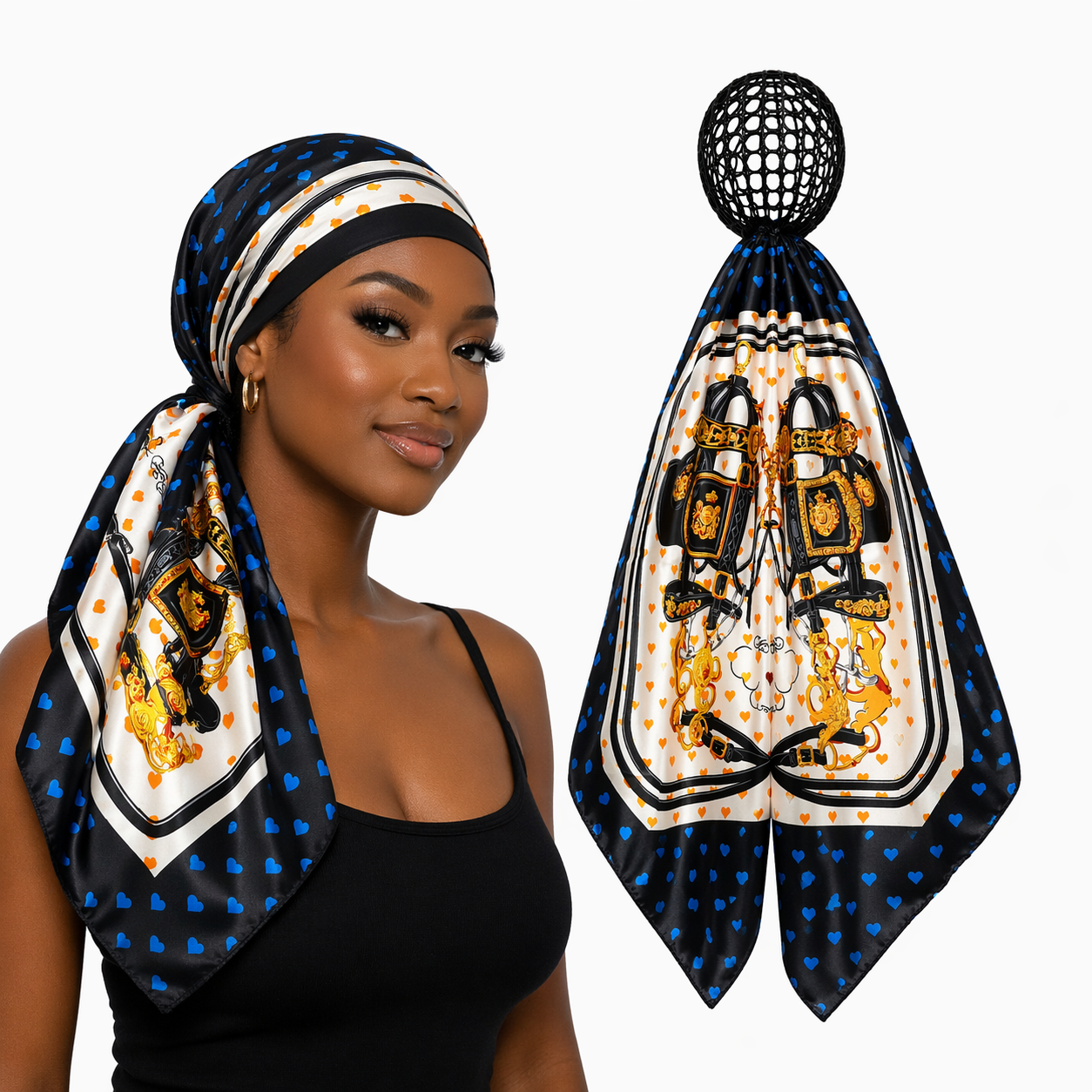 Charlotte Satin Hair Wrap & Detachable Hair Net