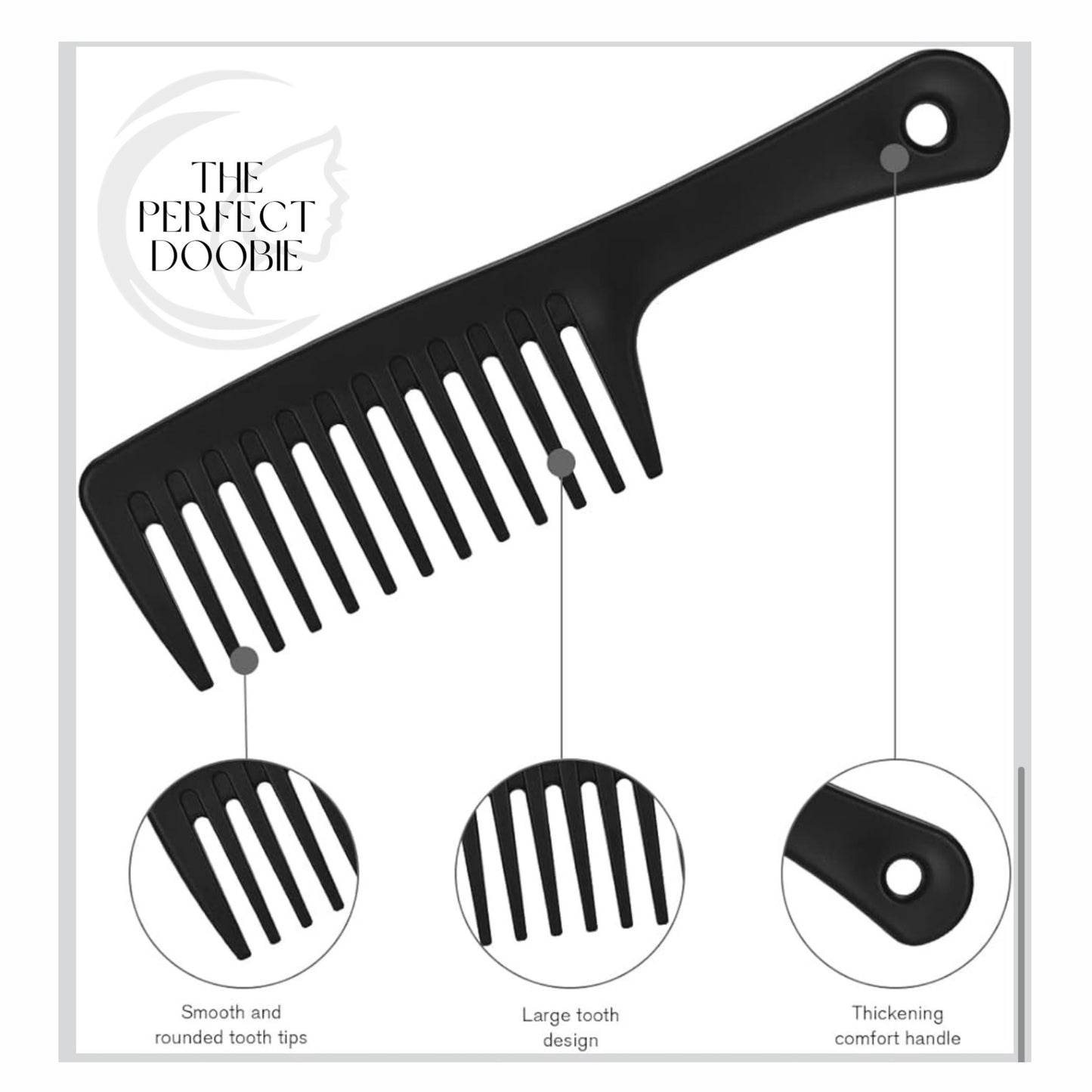 The Perfect Doobie™ Wide Tooth Hair, Detangling/Rake Handling Comb