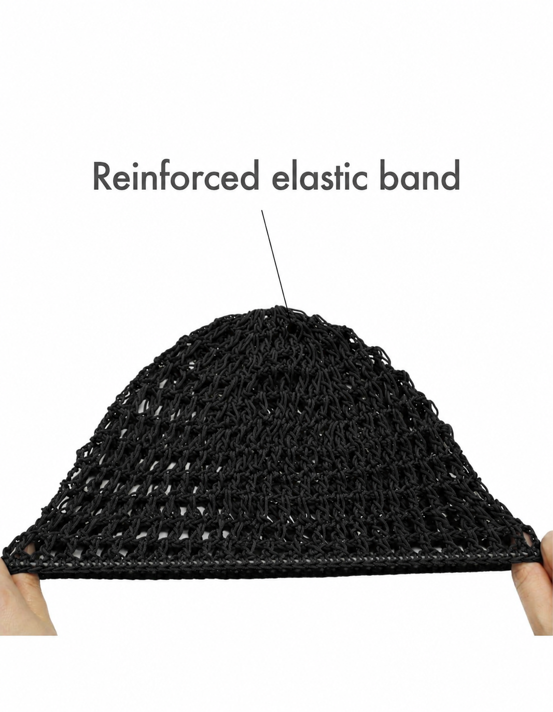Black Mesh Crochet Hair Net Rayon