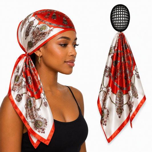 Lupita Satin Hair Wrap & Detachable Hair Net